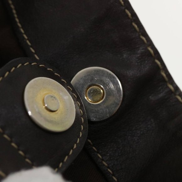 GUCCI GG Canvas Tote Bag Coated Canvas Beige Dark Brown Auth - Picture 10 of 16